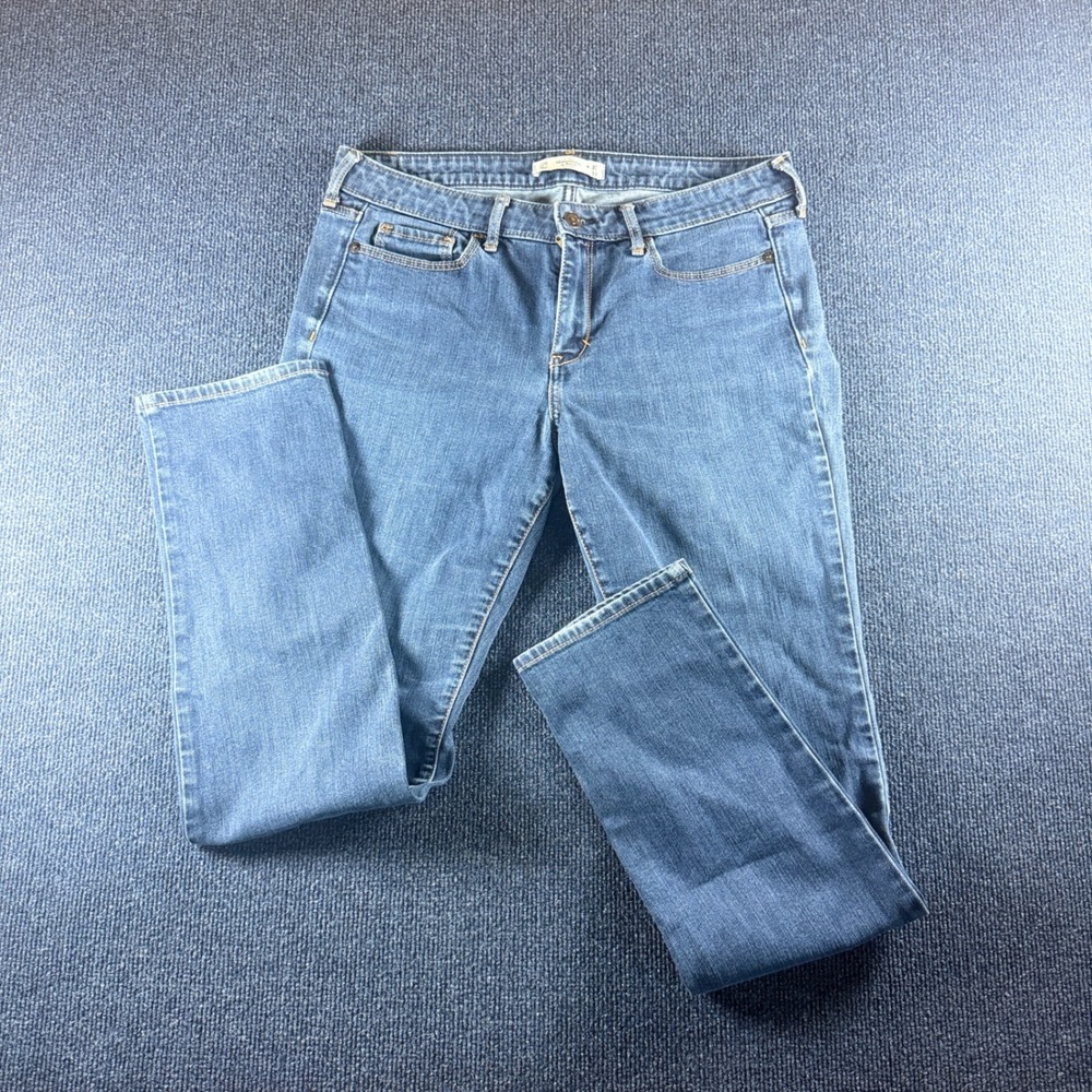 Abercrombie & Fitch Womens Straight Leg Jeans Blue Medium Wash 10R W30 L33
